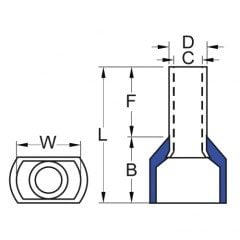 ŞAFAK - 2x1.00 mm UY-23010S İzoleli Çift Girişli Kablo Yüksüğü 500 Adet