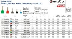 ŞAFAK - 2x10.00 mm UY-23100S İzoleli Çift Girişli Kablo Yüksüğü 50 Adet