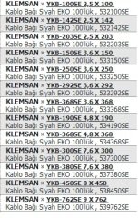 KLEMSAN » YKB-450SE 8 X 450  Kablo Bağı Siyah EKO 100'lük , 538450SE