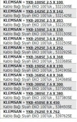 KLEMSAN » YKB-762SE 9 X 762  Kablo Bağı Siyah EKO 100'lük , 539762SE
