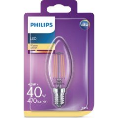 PHILIPS LED BULB B35 4.3W - 40W Rustik Led Filament Ampul 2700K Sarı Işık