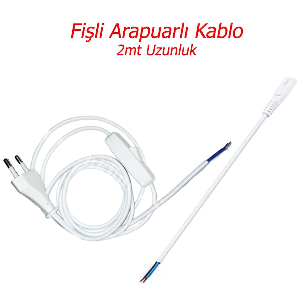 2 Metre Arapuarlı Fişli Bant Armatür Güç Kablosu