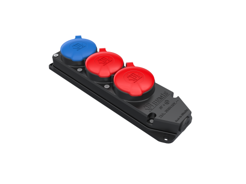 BEMİS - Trifaze Grup Priz 3lü 25A 380V-450V IP55