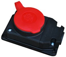 BEMİS - 3x25A 380v (3P+E) Siyah Duvar Priz