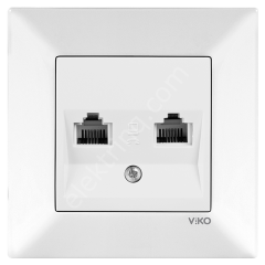 VİKO - Karre-Meridian Beyaz İkili Nümeris Cat3 Mekanizma