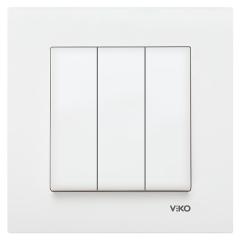 VİKO - Karre-Meridian Beyaz Üçlü Anahtar Mekanizma