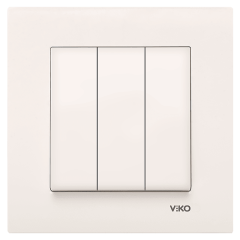 VİKO - Karre-Meridian Krem Üçlü Anahtar Mekanizma